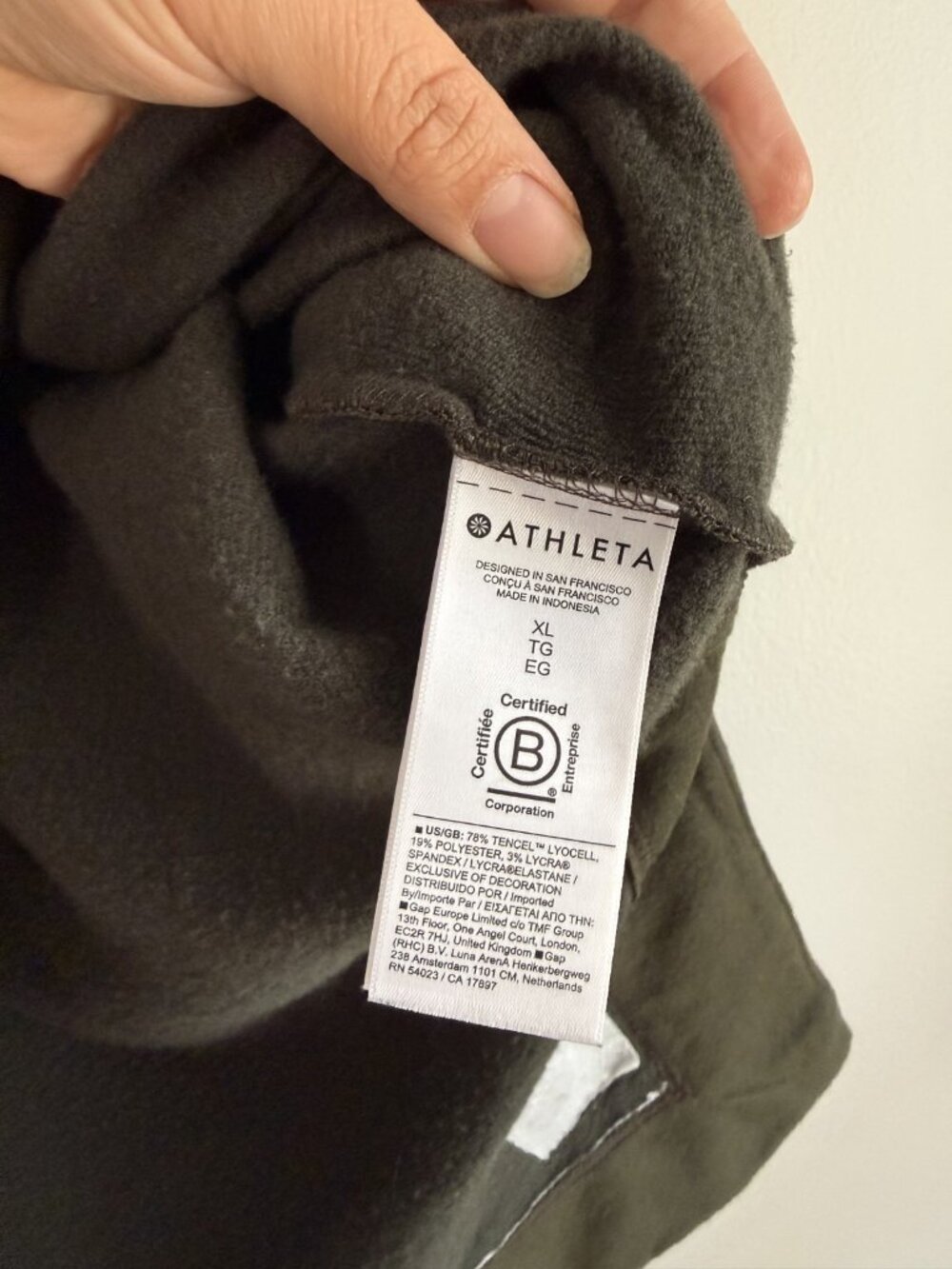 Athleta Coaster Luxe Recover Sweatshirt Fleece Long Sleeve Elm Green Lounge XL - Picture 9 of 10